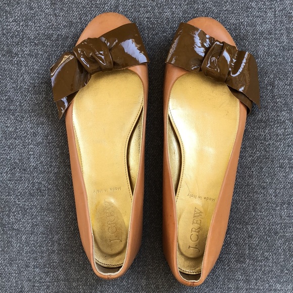 J. CREW - Made in Italy Leather Flats w/Bow - Picture 5 of 11
